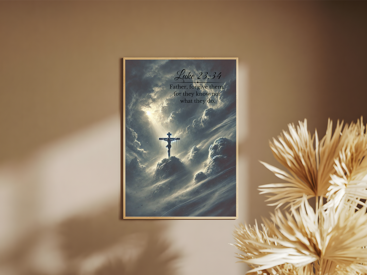 Christian Religious Poster with Frame, Luke 23:24 Poster