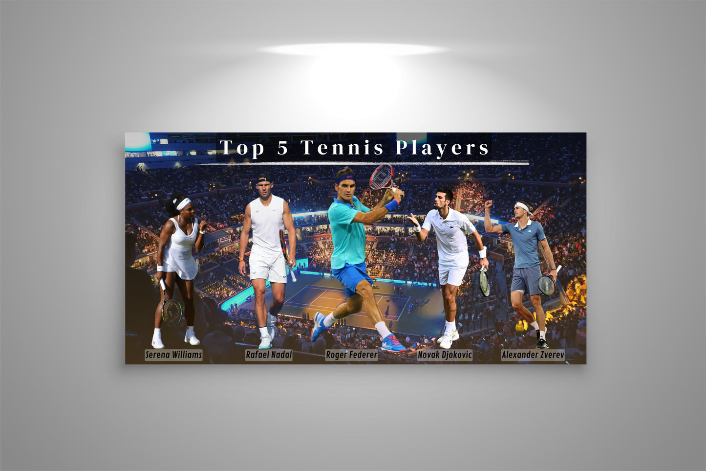 Tennis Canvas, Top 5 Players, Tennis Print