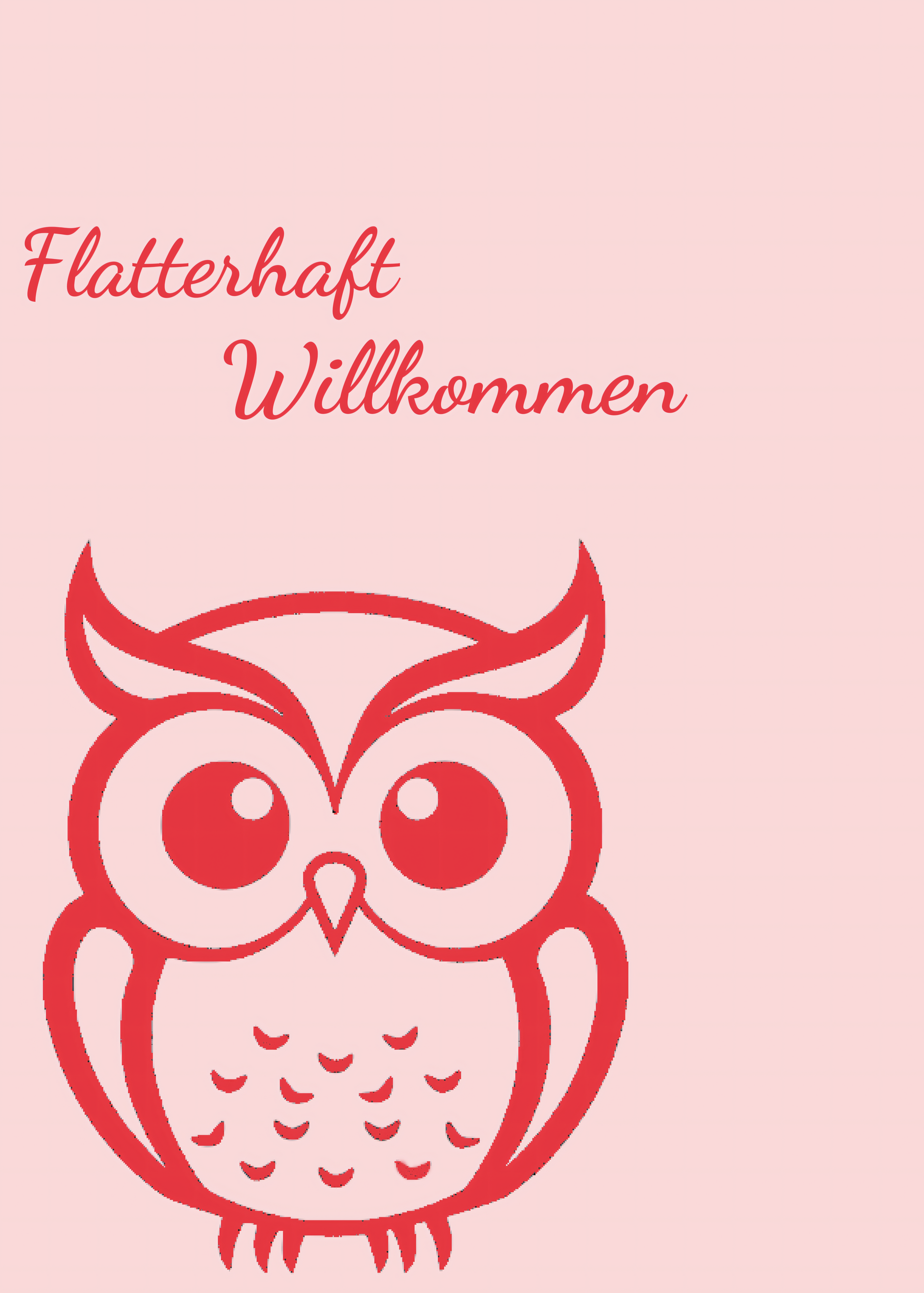 Nahaufnahme Poster mit Rahmen Rosa mit Eule und lustigen wilkommensspruch